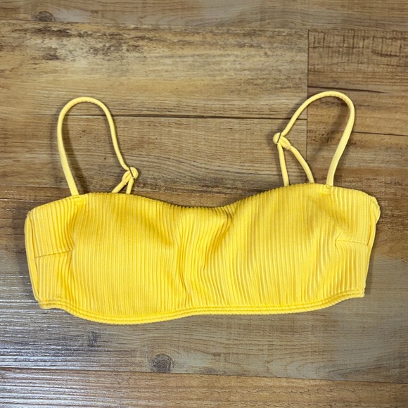 Hollister Other - Hollister Yellow Ribbed bikini swim suit top size small